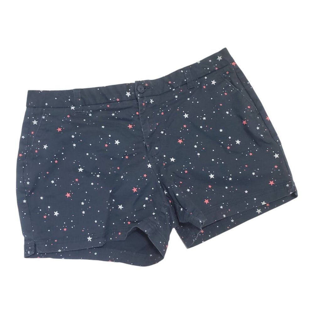Red White Blue Stars Print Shorts Women's 16 Magellan Outdoors Cotton Summer
